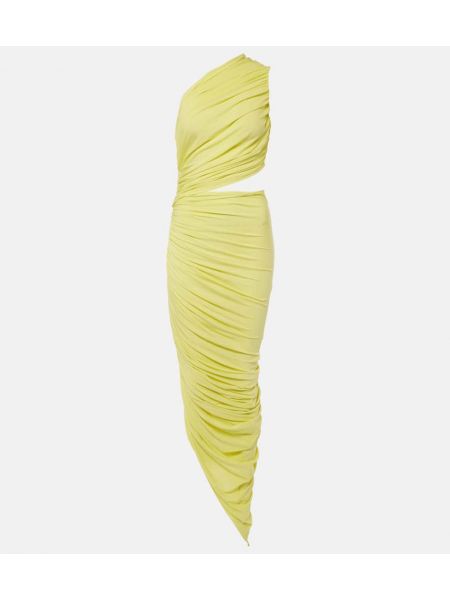 Robe longue asymétrique Alaïa jaune