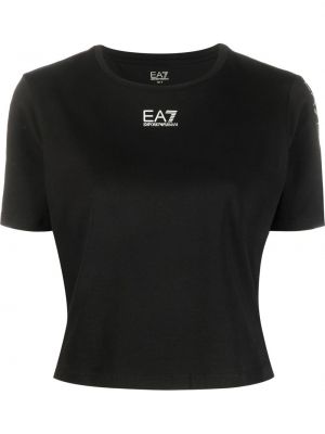 Tričko s potiskem Ea7 Emporio Armani černé