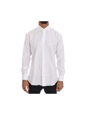 Koszula slim fit w paski Roberto Cavalli biała