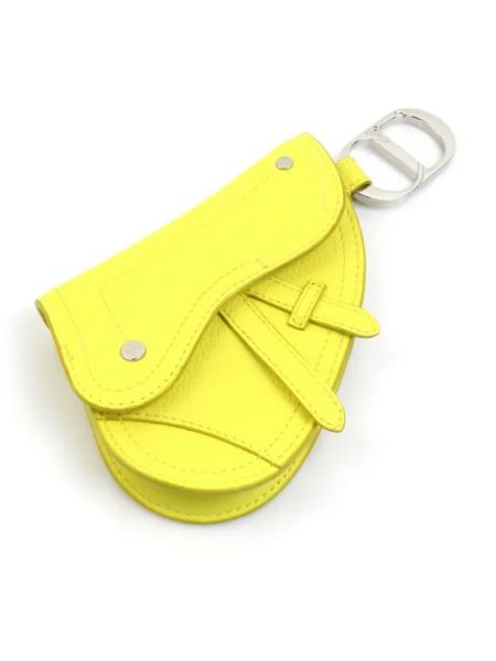 Bolso clutch de cuero Dior Vintage amarillo