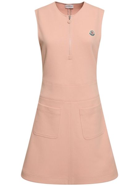 Βαμβακερή φόρεμα Moncler ροζ