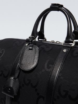 Usnjena potovalna torba Gucci črna