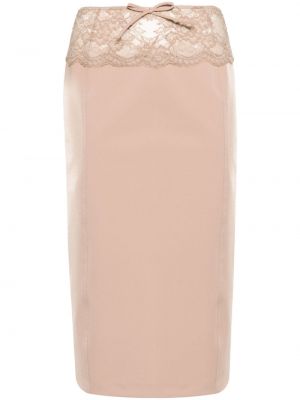 Čipkovaná puzdrová sukňa Blumarine béžová
