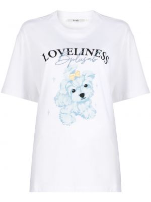 T-shirt aus baumwoll mit print B+ab weiß