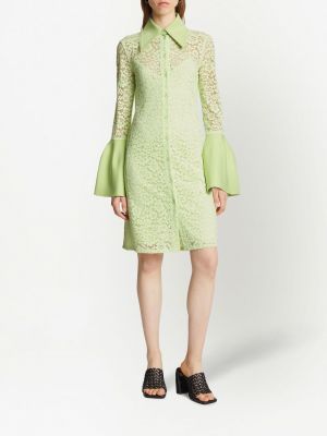Nėriniuotas gėlėtas marškininė suknelė Proenza Schouler žalia