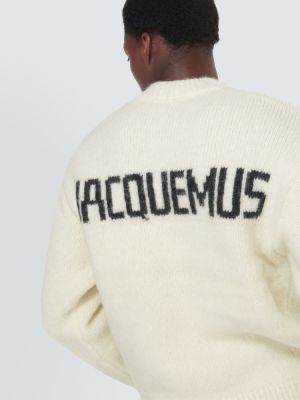 Pull en alpaga en tricot Jacquemus blanc