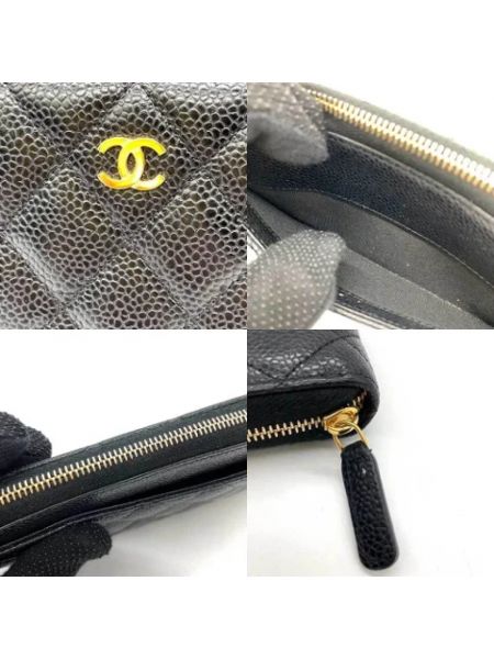 Cartera de cuero retro Chanel Vintage negro
