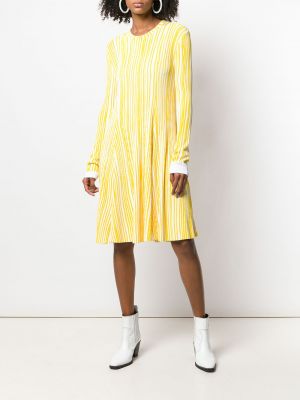 Vestido a rayas de punto Calvin Klein 205w39nyc amarillo