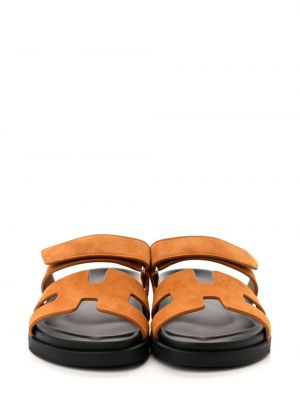 Semišové sandály Hermès hnědé