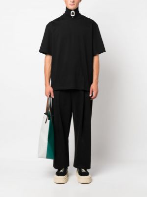 T-shirt aus baumwoll mit rundem ausschnitt Studio Nicholson schwarz