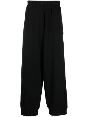 Pantaloni sport din bumbac din jerseu Mm6 Maison Margiela negru