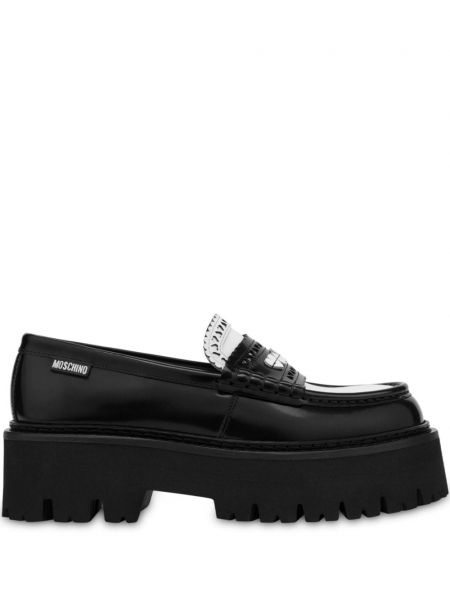 Læder loafers Moschino sort