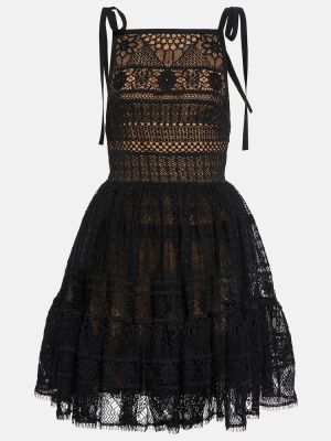 Mini vestido de encaje Elie Saab negro