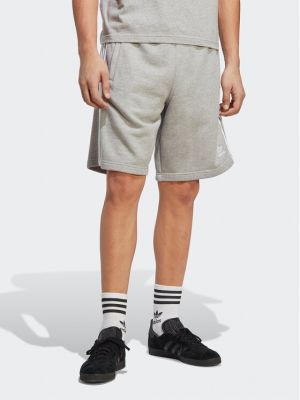 Pantaloni scurți de sport cu dungi Adidas gri