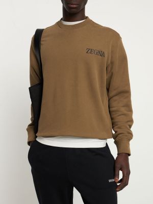 Sweatshirt aus baumwoll mit u-boot-ausschnitt Zegna