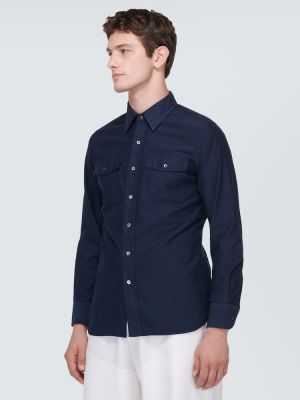 Βαμβακερό πουκάμισο Tom Ford μπλε