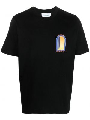 Памучна тениска с принт Casablanca черно