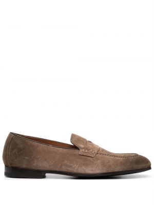 Pantofi loafer din piele de căprioară cu gradient Doucal's maro