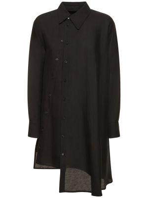 Ασύμμετρο πουκάμισο με κουμπιά Yohji Yamamoto μαύρο