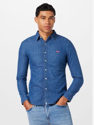 Slim fit priliehavá rifľová košeľa Levi's modrá