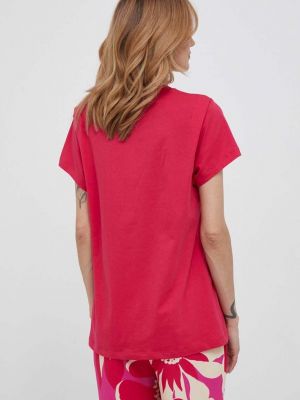 Bavlněné tričko Sisley růžové