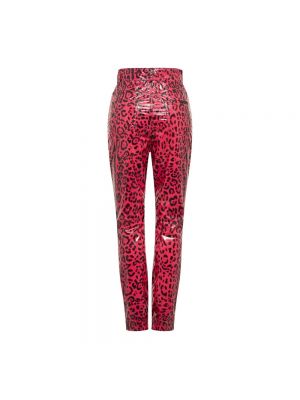 Spodnie skinny fit w panterkę Dolce And Gabbana różowe