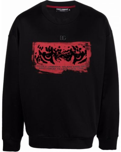 Bomull sweatshirt Dolce & Gabbana svart