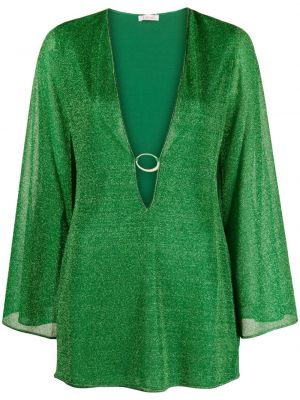 Srajčna obleka z v-izrezom Oseree zelena