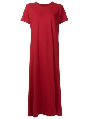 Dolga obleka z okroglim izrezom Osklen rdeča