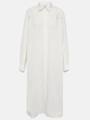 Robe mi-longue en jacquard Toteme blanc