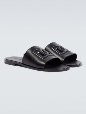 Usnjene nizki čevlji Dolce&gabbana črna