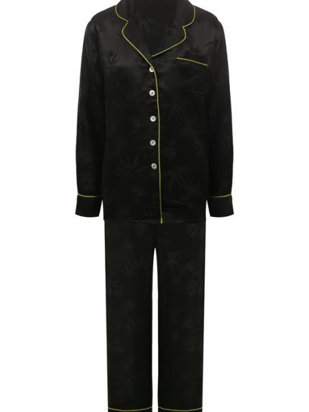 Шелковая пижама из вискозы Kleed Loungewear черная