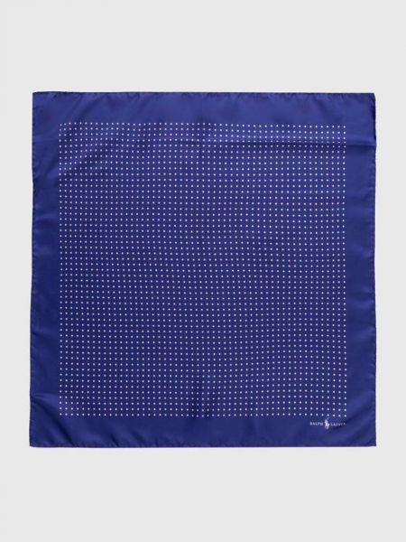 Кариран копринен шал Polo Ralph Lauren синьо