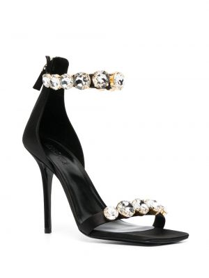 Sandály s hranatými špičkami Versace černé