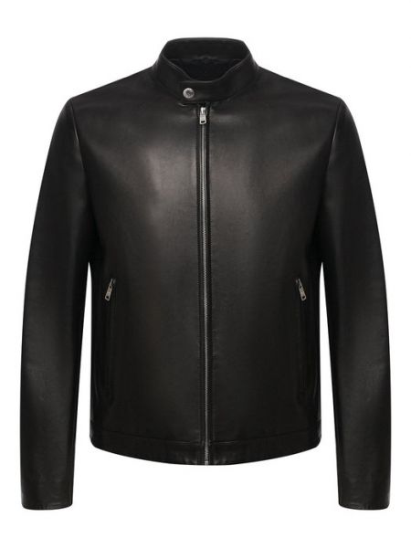 Черная кожаная куртка Prada