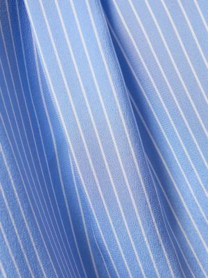 Krepová pruhovaná hedvábná košile Michael Kors Collection modrá