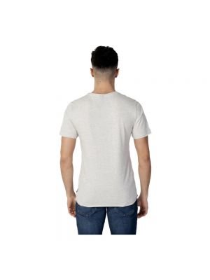 Camisa de algodón de cuello redondo Only & Sons gris