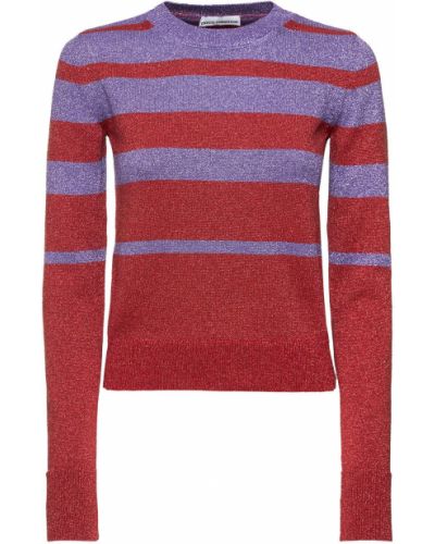 Pruhovaný sveter Paco Rabanne fialová