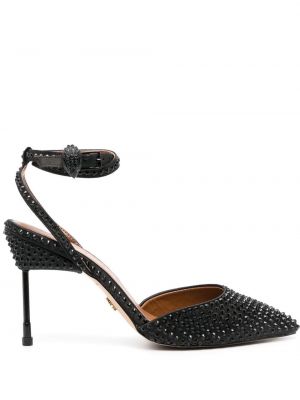 Полуотворени обувки с кристали Kurt Geiger London черно