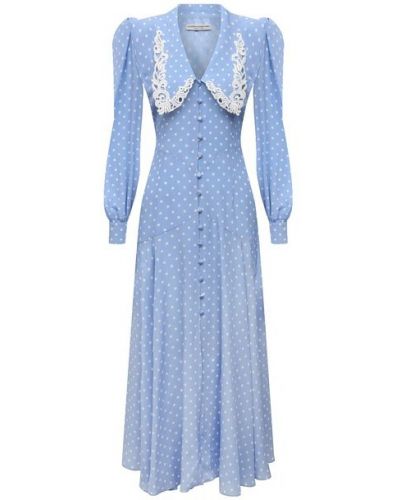 Шелковое платье Alessandra Rich, синее