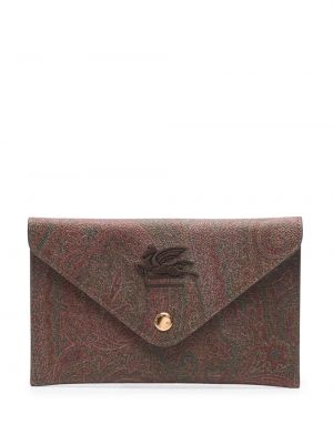 Žakárová peňaženka s paisley vzorom Etro hnedá