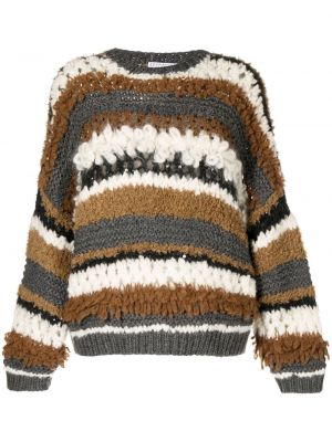 Chunky кашмирен пуловер Brunello Cucinelli кафяво