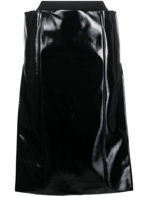 Bavlněné vlněné kožená sukně z polyesteru Sacai - černá