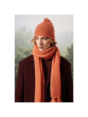 Abrigo de lana de espiga clásico Massimo Alba rojo