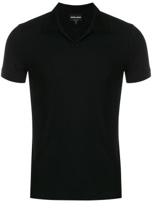 Поло тениска Giorgio Armani черно