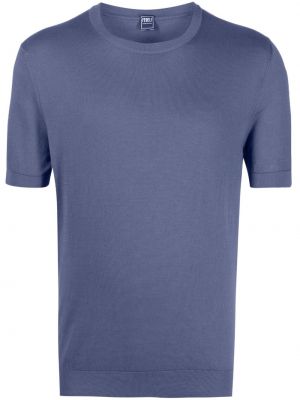 Плетена тениска Fedeli синьо