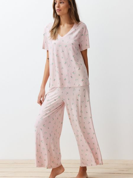Плетена пижама на цветя Trendyol