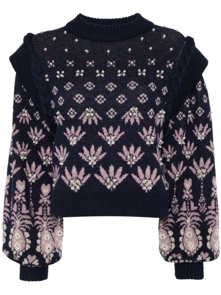 Pull en tricot Farm Rio bleu