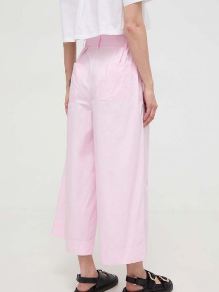 Bavlněné culottes s vysokým pasem Pinko růžové