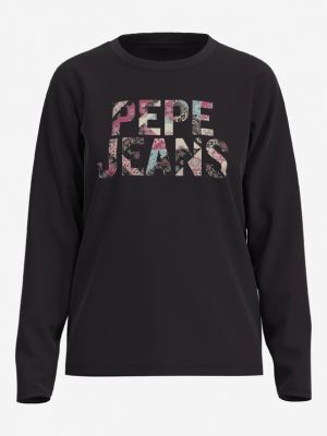 Tricou cu mânecă lungă Pepe Jeans negru